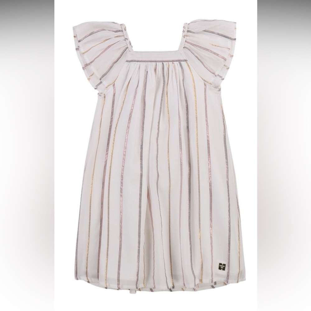 Carrement Beau Metallic Stripe Dress